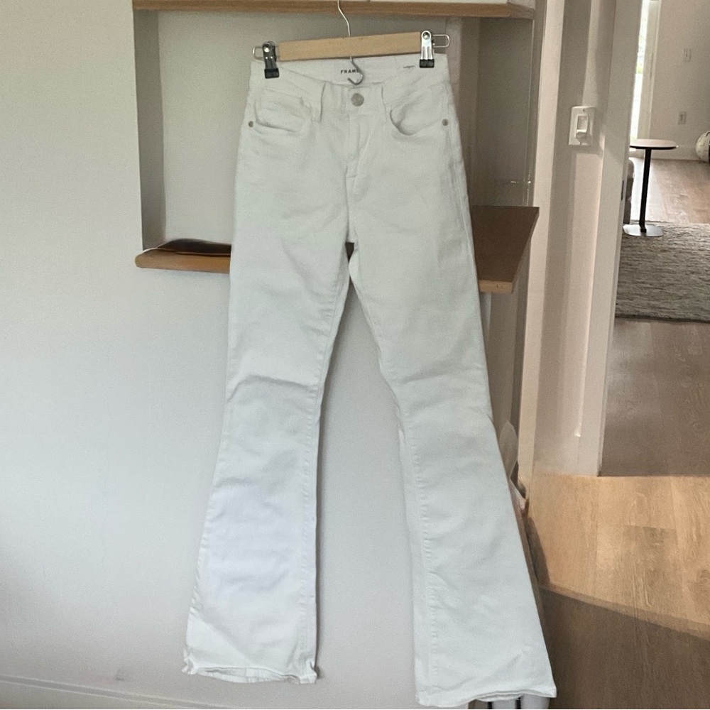 Frame Denim White Flare Jeans